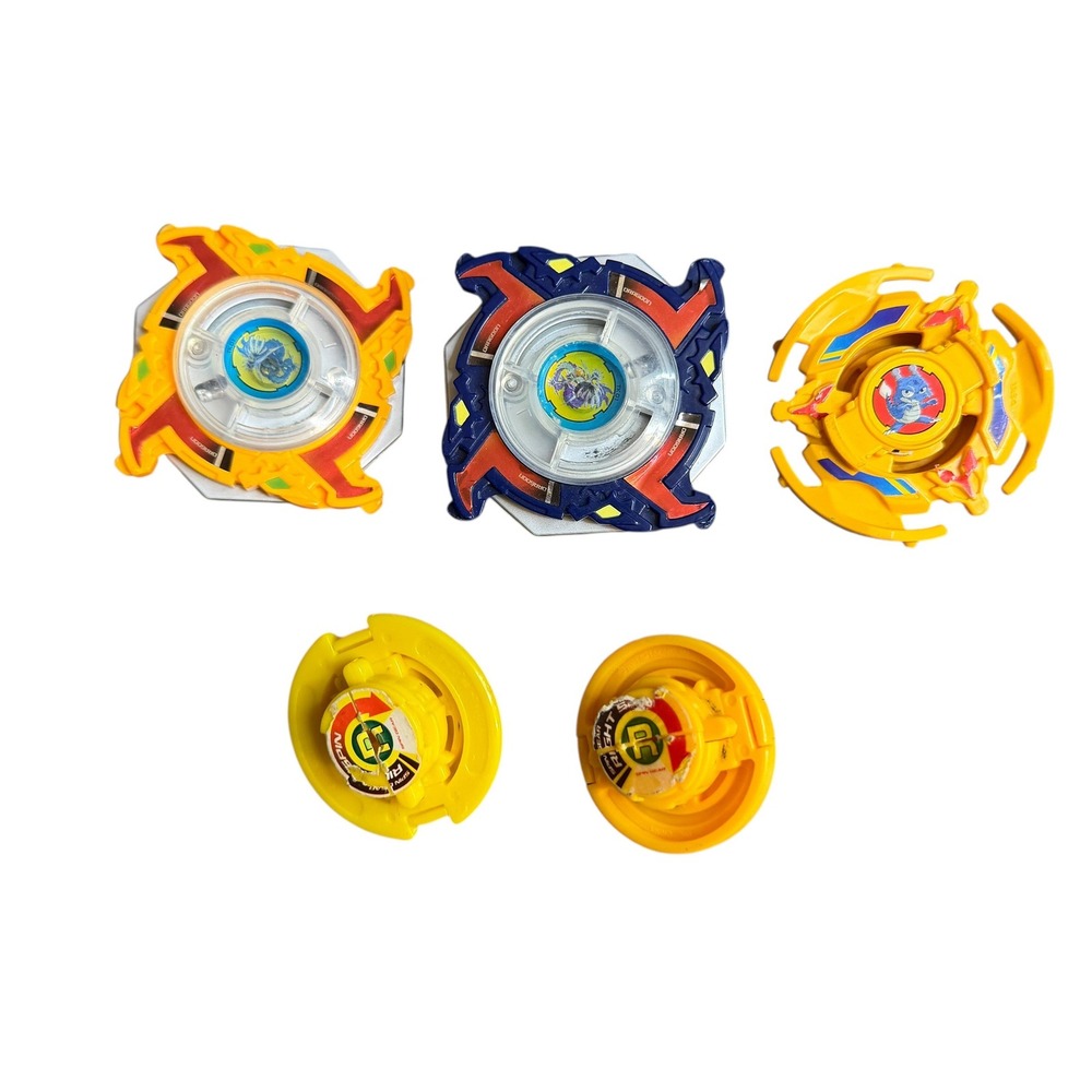 Vintage Beyblade Dragoon Lot 5pc Blue Yellow Original‎ Series Battling Tops